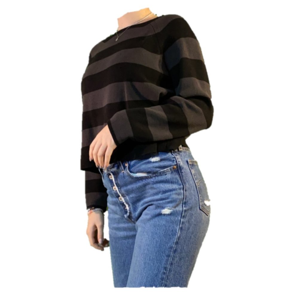 Eileen Fisher Gray Striped Sweater